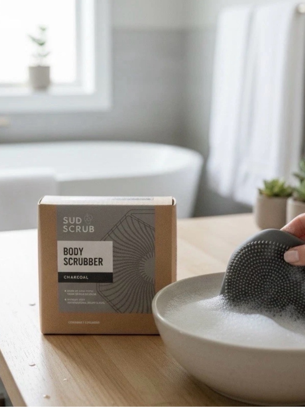 Charcoal Body Scrubber - Black